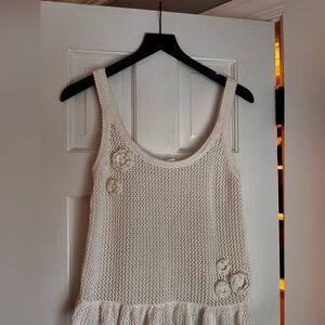 Old Navy Cream Textured Sweater Tank